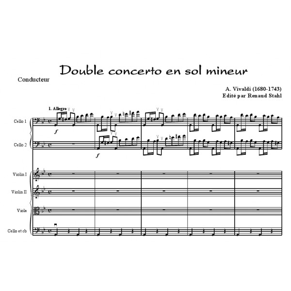VIVALDI CONCERTO POUR 2 VIOLONCELLES ET ORCHESTRE 1er MOUVEMENT