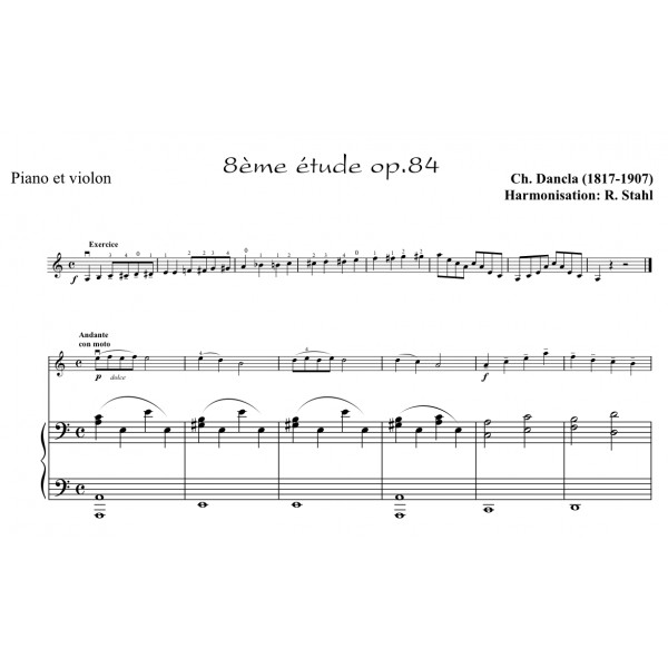 DANCLA ETUDES OP.84 N° 7 à 12 violon et piano Partitions en ligne